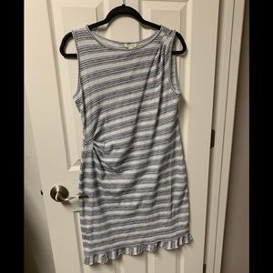 Sz L Max Studio White/blue/black summer dress NWOT